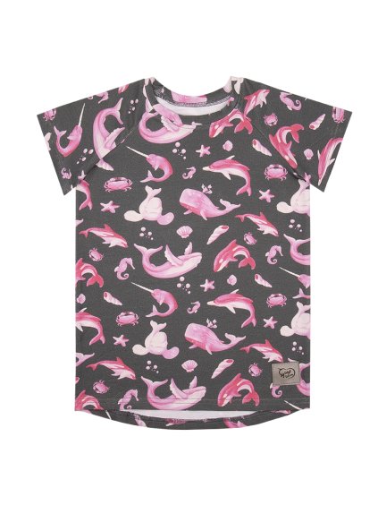 Dětské šedé tričko mořský svět (Velikost 86/92)
