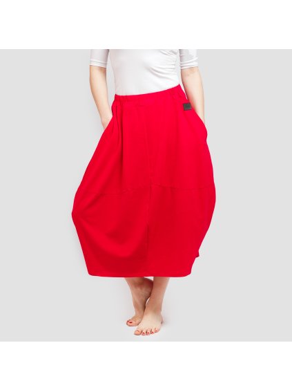 Červená sukně s kapsami (Velikost L/XL)