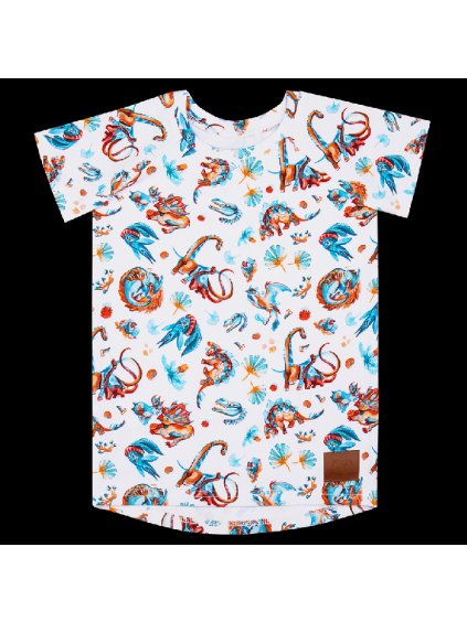 Dětské bílé tričko dinosauři (Velikost 86/92)