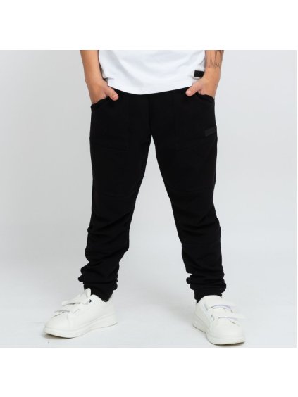 Vyladěné černé počesané tepláky (Velikost 98/104)