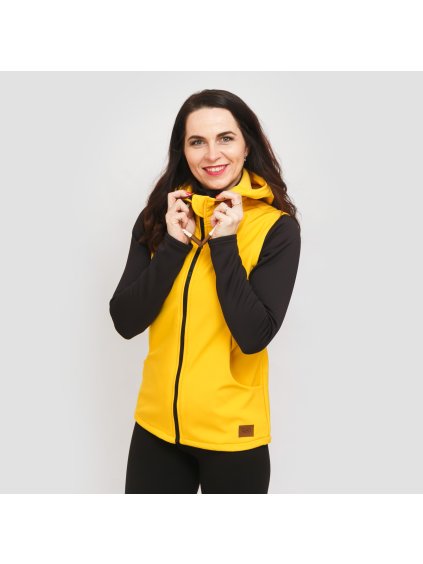 Dámská hořčicová softshell vesta (Velikost 40/42)