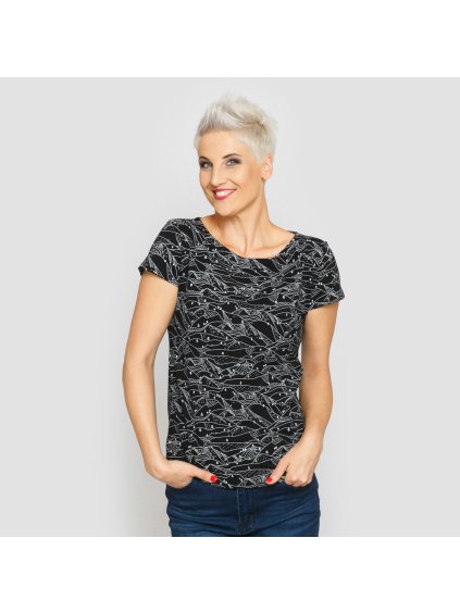 Dámské černé tričko hory (Velikost M)