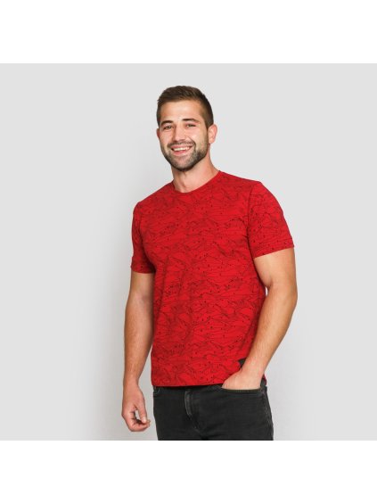 Pánské červené tričko hory (Velikost M)