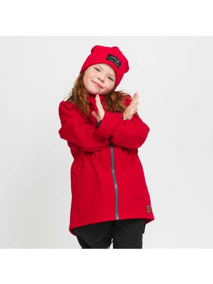 Dětská červená softshell parka (Velikost 98/104)
