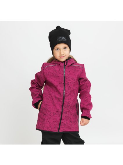 Vínová softshell bunda hory (Velikost 98/104)