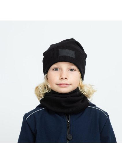 Černá žebrovaná čepice (Velikost L)