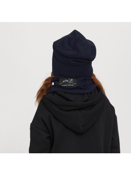 Navy žebrovaný nákrčník (Velikost L)