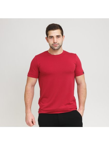 Pánské vínové tričko s bambusem (Velikost M)