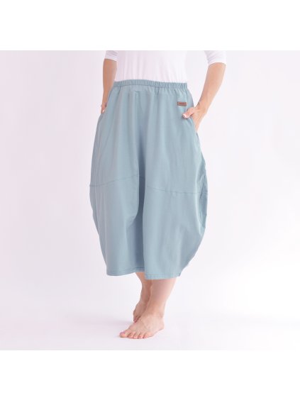 Světle mentolová sukně s kapsami (Velikost L/XL)