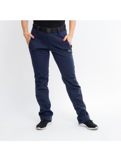 Dámské navy zateplené softshell kalhoty (Velikost M)