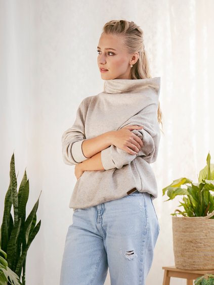 Dámský béžový svetr s rolákem