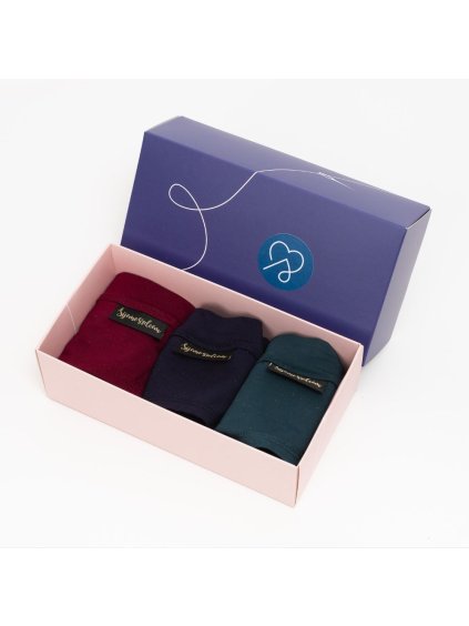 Bambusové trio - vínová/lahvová/navy (Velikost M)