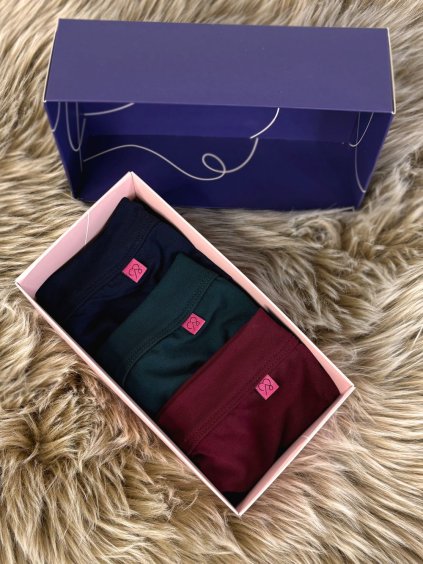 Dámské bambusové kalhotky pack navy,zelena,vinova