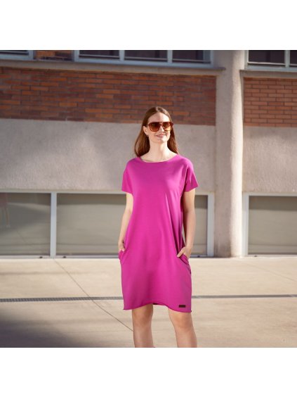 Šaty Raindrop Short Day Magenta (Velikost M)