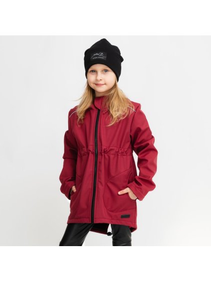 Dětská vínová softshell parka 30/15 (Velikost 98/104)
