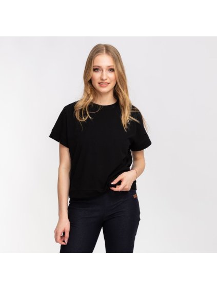 Černý crop top (Velikost M)