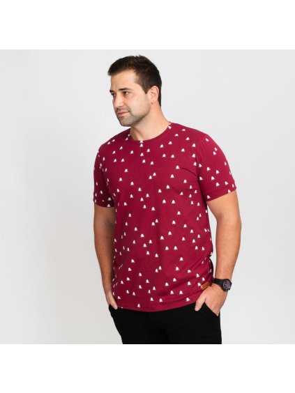 Pánské vínové tričko les (Velikost M)