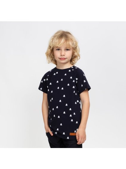 Dětské navy tričko les (Velikost 122/128)