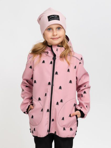 Dětská softshell bunda Les růžová 1