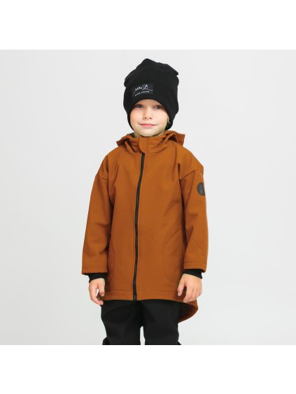 Dětský skořicový softshellový oversize kabátek (Velikost 110/116)