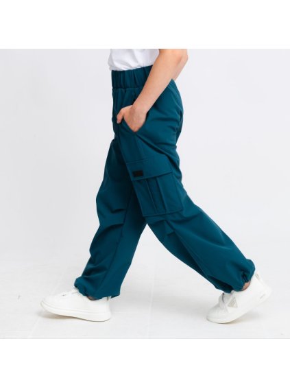 Dětské petrolejové parachute kalhoty (Velikost 146/152)