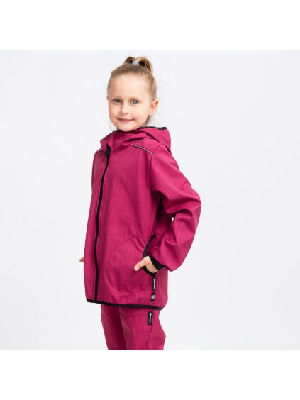 Vínová softshell bunda s bambusem 30/15 (Velikost 98/104)