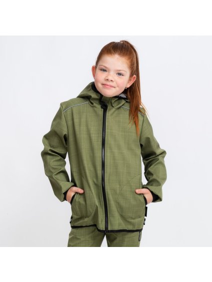 Zelená softshell bunda s bambusem 30/15 (Velikost 98/104)