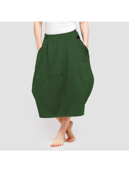 Zelená sukně s kapsami (Velikost L/XL)