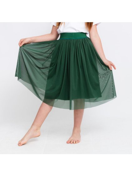 Dětská zelená tylová sukně (Velikost 98/104)