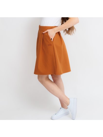 Dámská skořicová punta skládaná sukně (Velikost M)