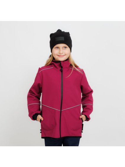 Vínová prostřižená softshell bunda (Velikost 98/104)