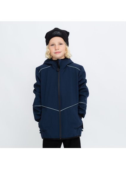 Navy prostřižená softshell bunda (Velikost 98/104)
