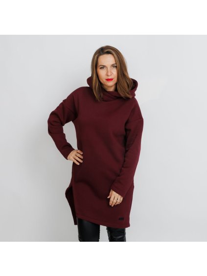Bordó mikina s rozparkem (Velikost L/XL)
