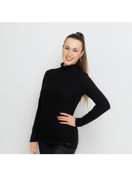 Dámský černý vafle rolák (Velikost M)