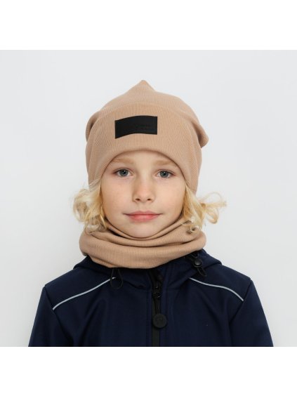 Béžový žebrovaný nákrčník (Velikost L)