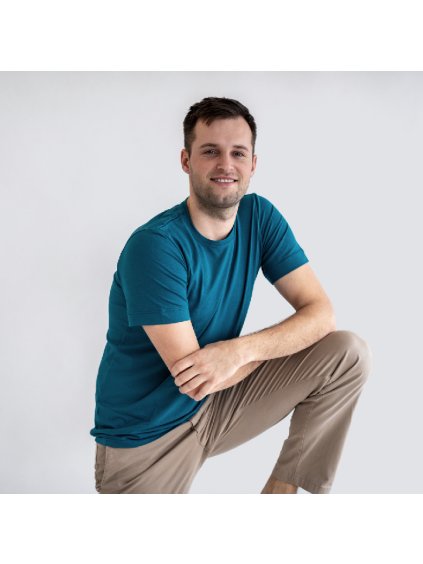 Pánské petrolejové bambusové tričko (Velikost M)