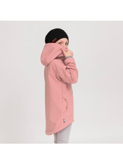 Dětský pudrový softshellový oversize kabátek (Velikost 110/116)