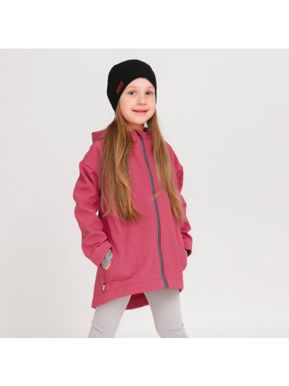Dětský starorůžový softshellový oversize kabátek (Velikost 110/116)