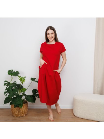 Šaty Raindrop Long Day Red (Velikost M)