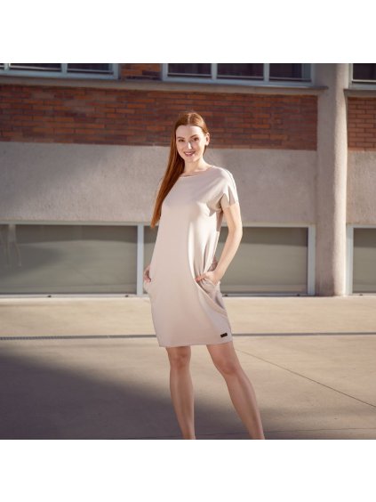 Šaty Raindrop Short Day Taupe (Velikost M)