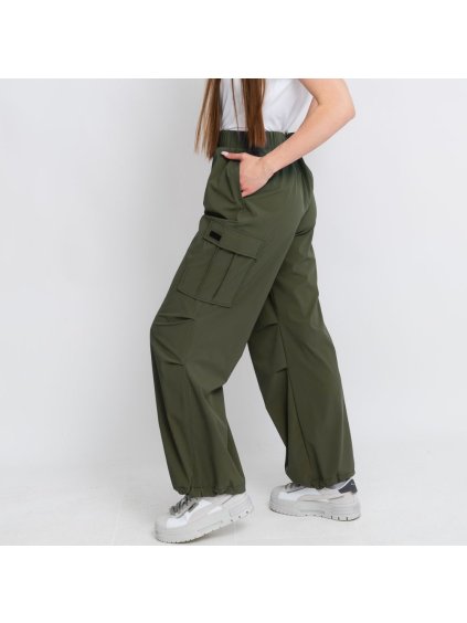 Dámské khaki parachute kalhoty (Velikost L)