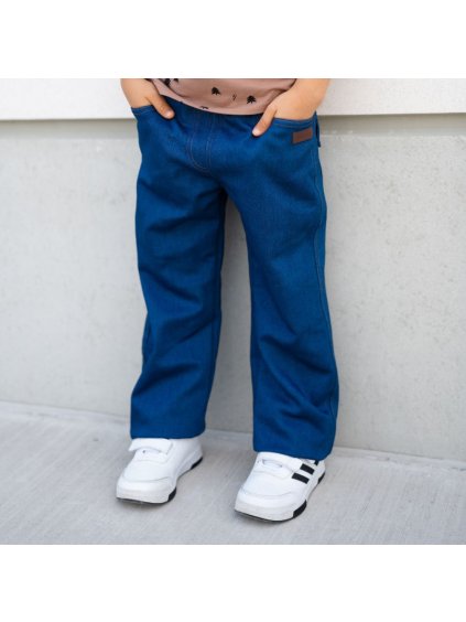 Navy široké denim kalhoty (Velikost 134/140)