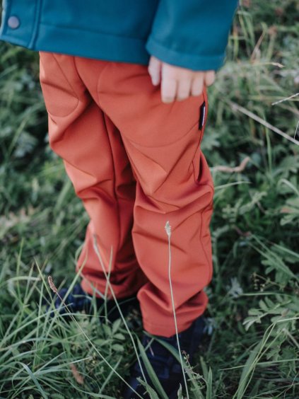 Dětské terakota softshell kalhoty s fleecem 1