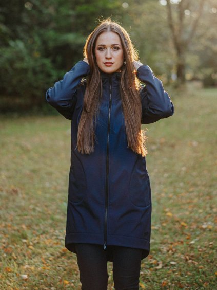 Dámský navy softshell oversize kabátek 1