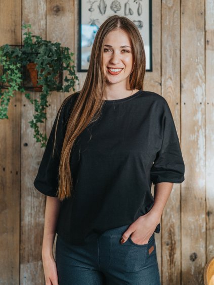 Dámské oversize tričko chill černé 1