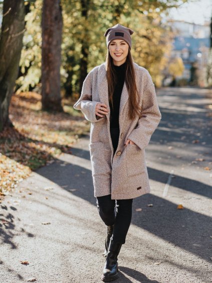 Béžový bouclé kabát 7