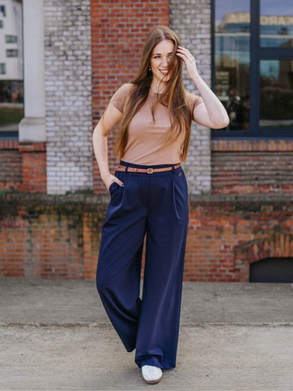 Dámské široké kalhoty Wide navy