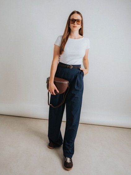 Wide kalhoty Navy 15