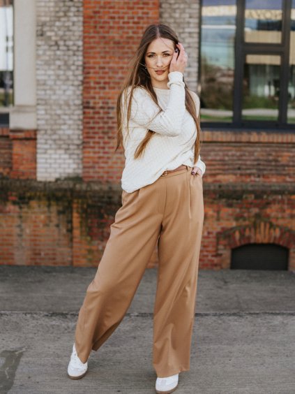 Dámské široké kalhoty Wide toffee