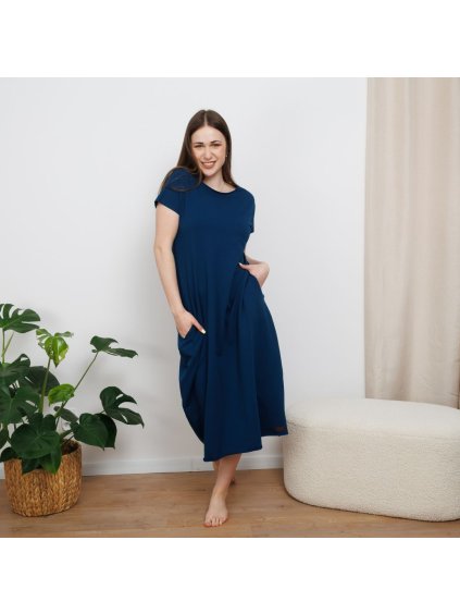 Šaty Raindrop Long Day Petrol Blue (Velikost M)